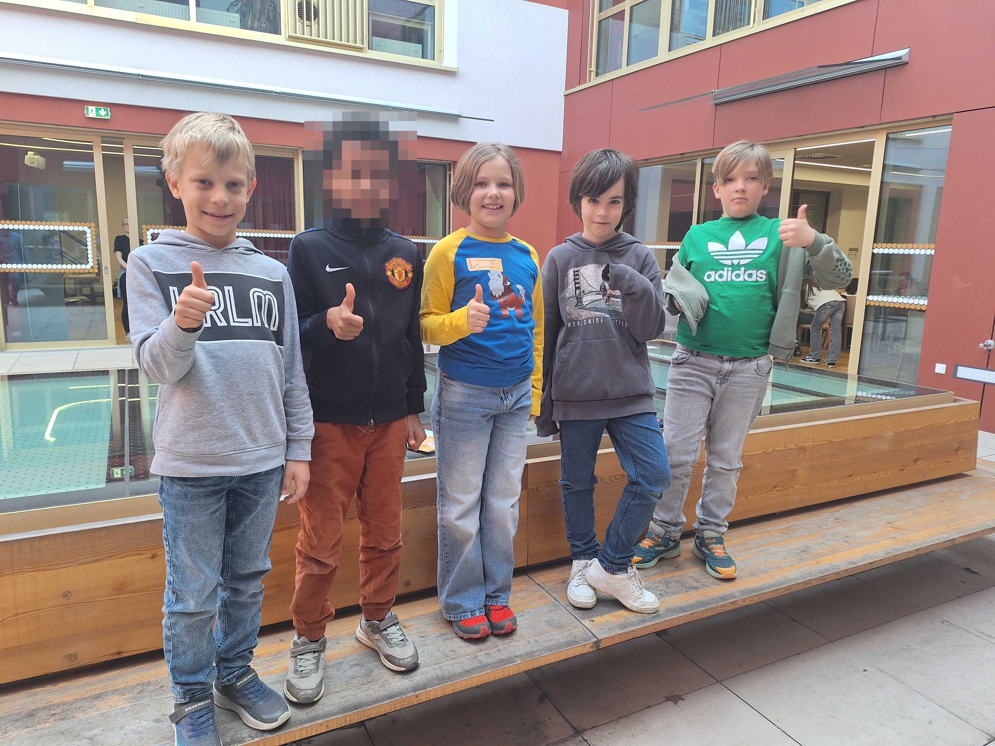 School children on adventure