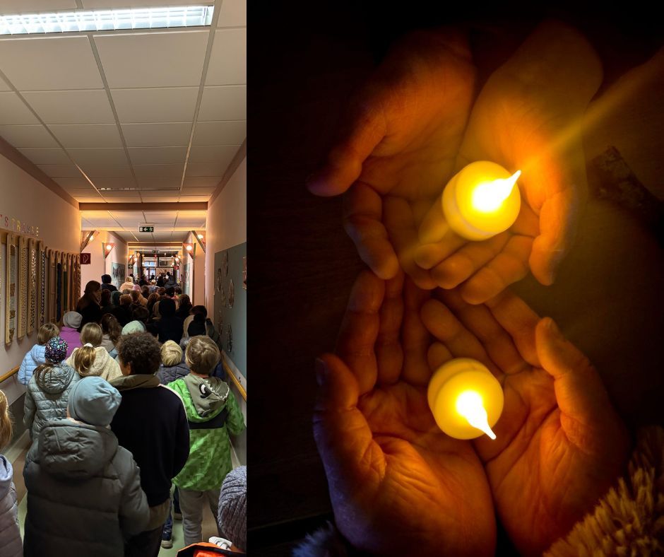 School children on adventure