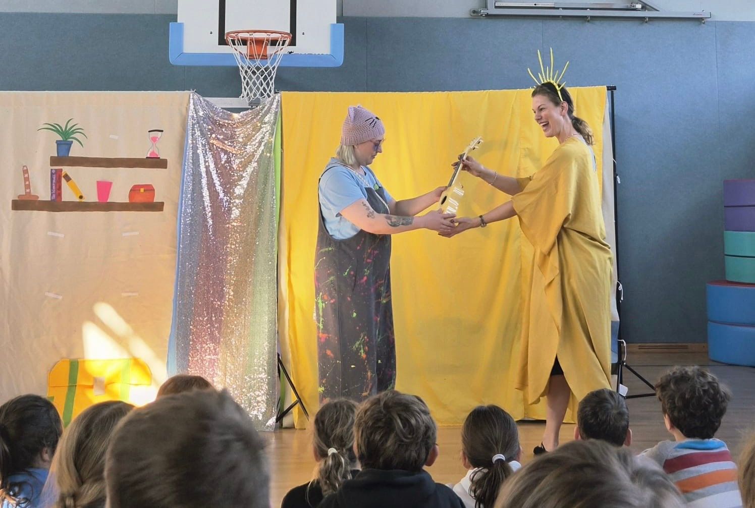 School children on adventure